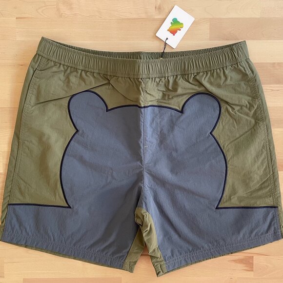 Teddy Fresh Dusty Blue Bear Silhouette Swim Shorts Trunks size Medium NWT NEW - Picture 1 of 5